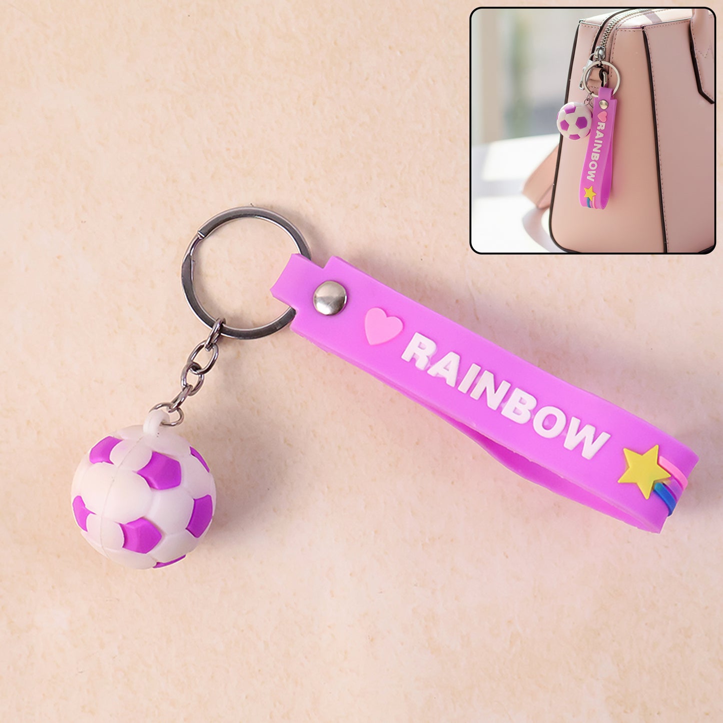 Cute Silicone 3d Key Chain With Metal Hook Strap (Pack Of 1)