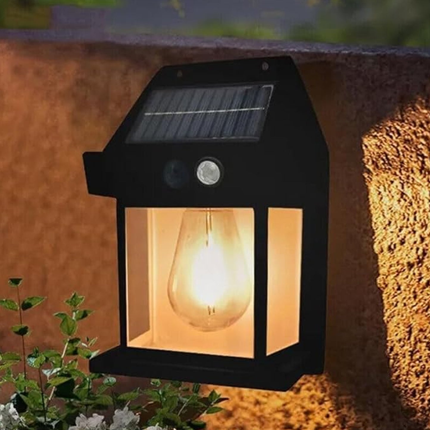 9428 Solar Wall Lights Lamp Outdoor Wireless Dusk To Dawn Porch Lights Fixture Solar Wall Lantern With 3 Modes Motion Sensor Waterproof Exterior Lighting With Clear Panel (1 Pc )