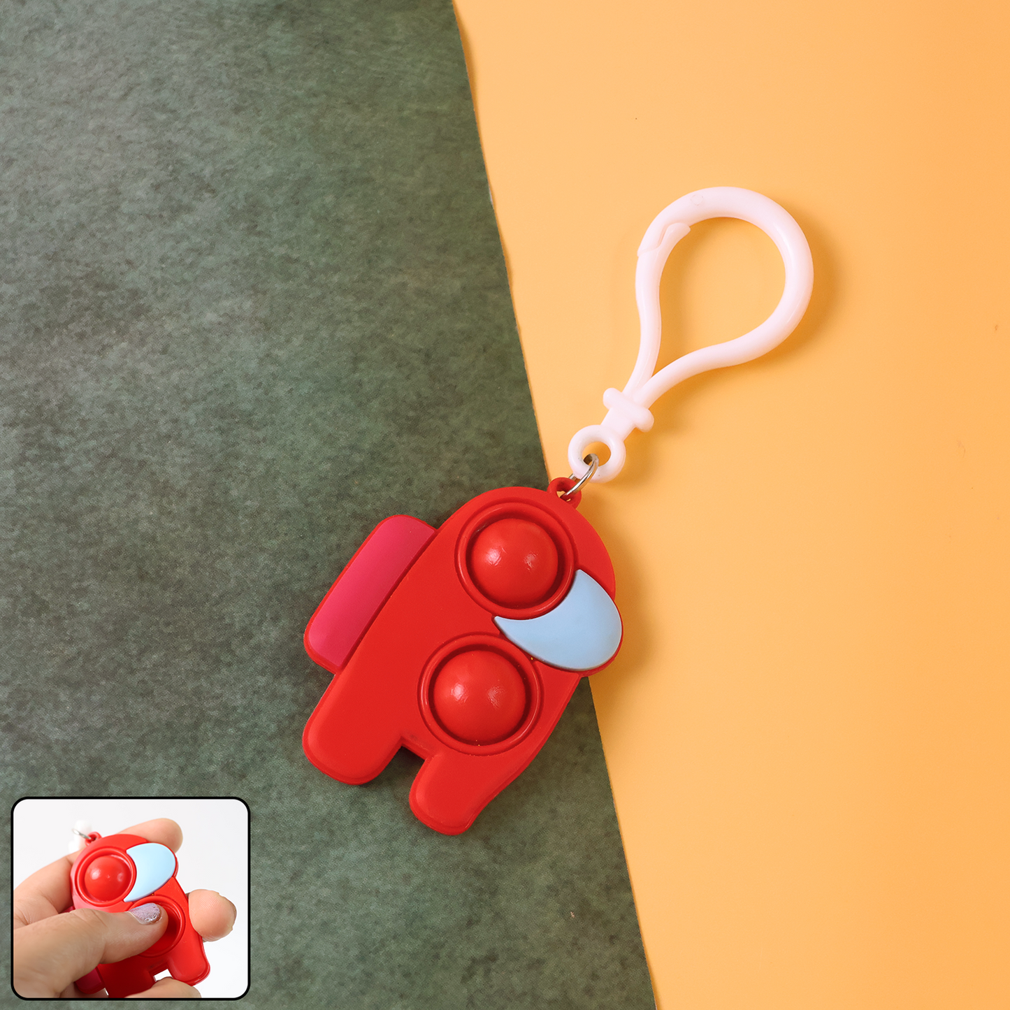 Pop-it Fidget Keychain Toy - (1 Pc Mix Color)
