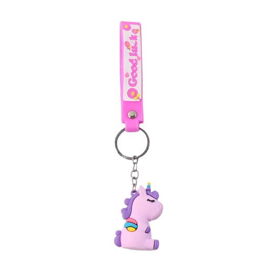 Cute Cartoon Silicone 3d Key Chain With Metal Hook Strap (Pack Of 1)