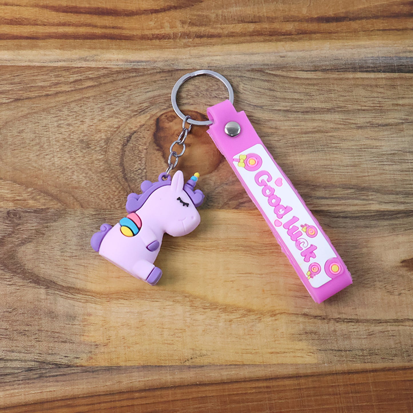 Cute Cartoon Silicone 3d Key Chain With Metal Hook Strap (Pack Of 1)