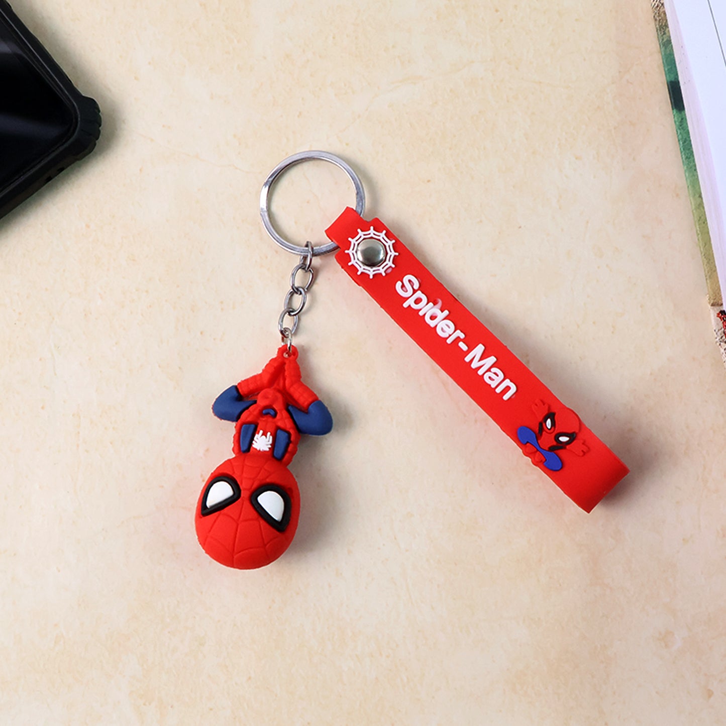 Cute Cartoon Silicone 3d Key Chain With Metal Hook  Strap (Pack Of 1)