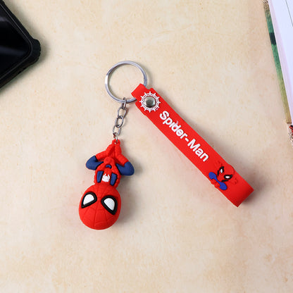 Cute Cartoon Silicone 3d Key Chain With Metal Hook  Strap (Pack Of 1)