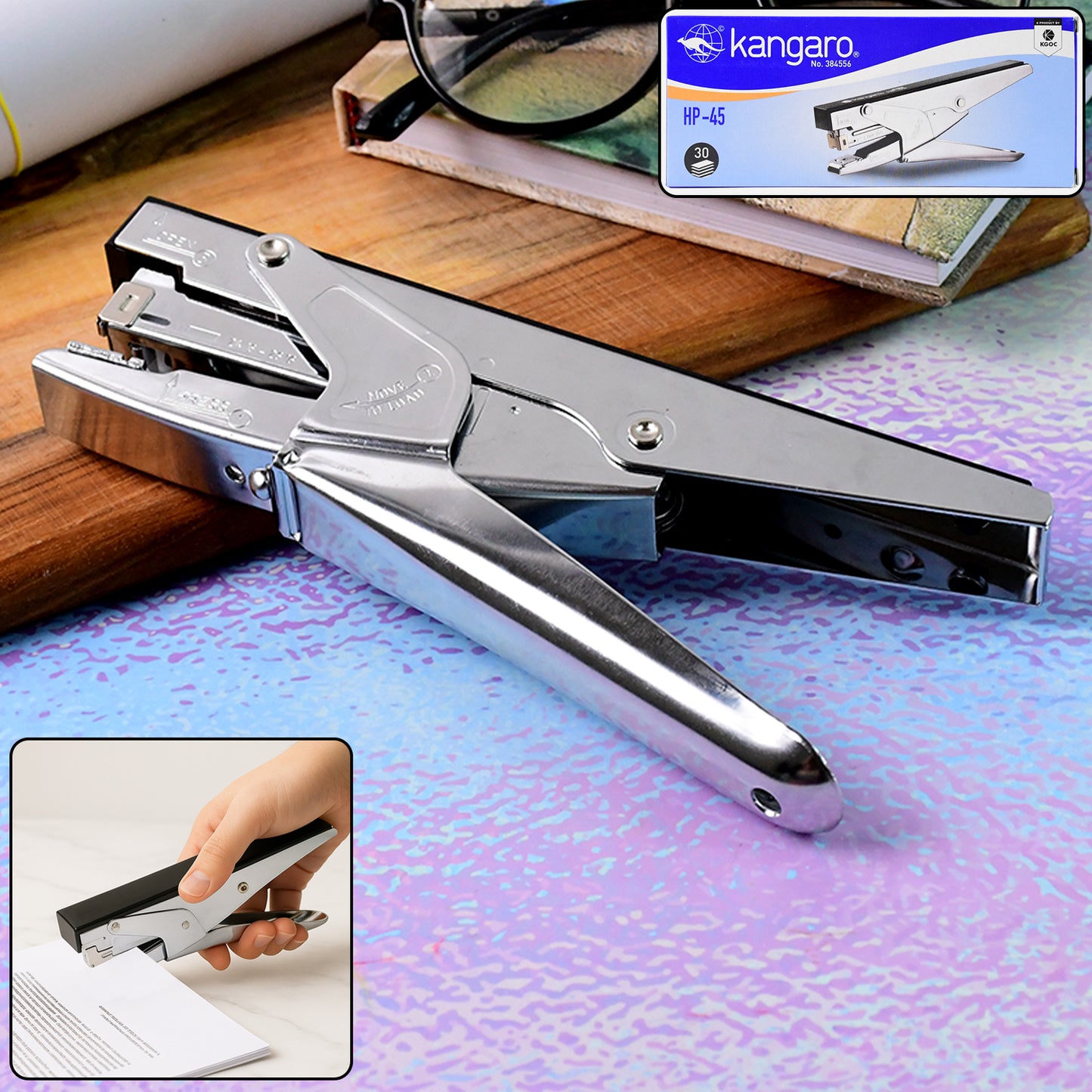 Kangaro Hp-45 Heavy Duty Plier Stapler With Metal Body