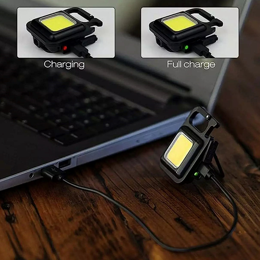 4035 Rechargeable Keychain Mini Flashlight With 4 Light Modesultralight Portable Pocket Light With Folding Bracket Bottle Opener And Magnet Base For Camping Walking