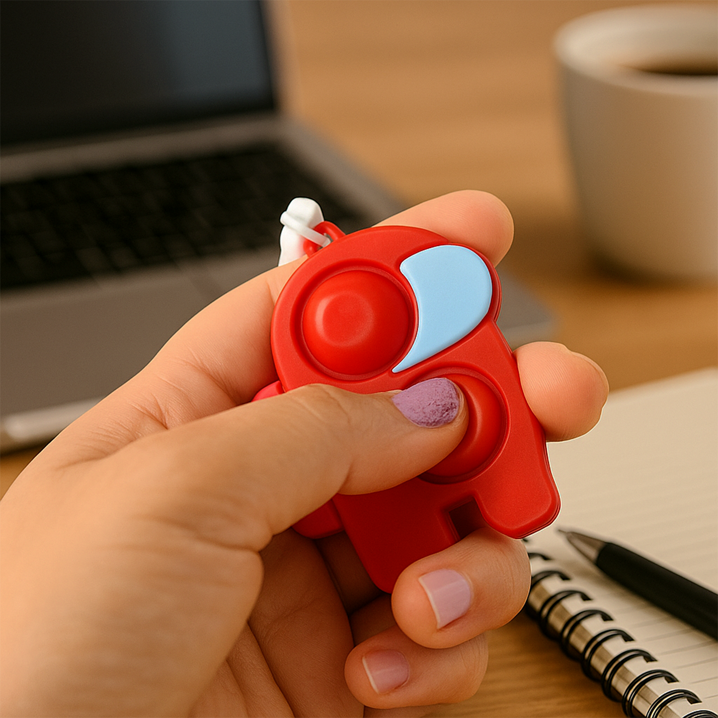 Pop-it Fidget Keychain Toy - (1 Pc  Mix Color)