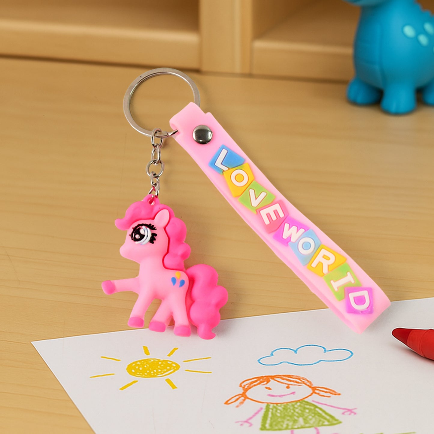 Cute Cartoon Silicone 3d Key Chain With Metal Hook  Strap (Pack Of 1)