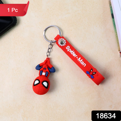 Cute Cartoon Silicone 3d Key Chain With Metal Hook  Strap (Pack Of 1)