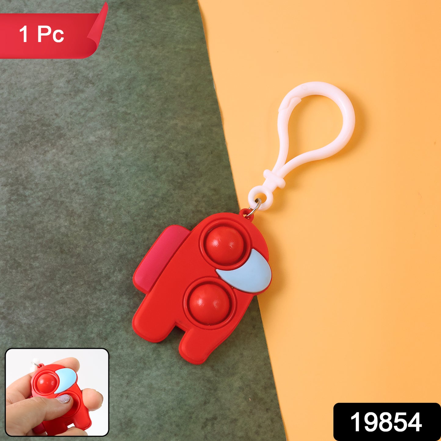 Pop-it Fidget Keychain Toy - (1 Pc  Mix Color)