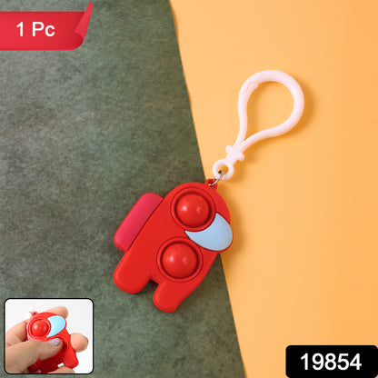 Pop-it Fidget Keychain Toy - (1 Pc  Mix Color)