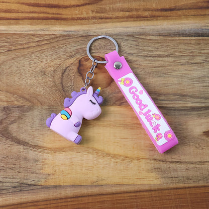 Cute Cartoon Silicone 3d Key Chain With Metal Hook  Strap (Pack Of 1)